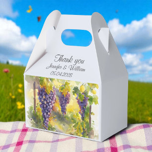 Rustic Vineyard Grapes Lemons Italy Wedding   Favour Box