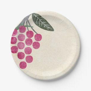 Rustic Vineyard Grapes Paper Plates
