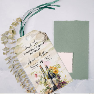 Rustic Vineyard Romantic Grapevine Winery Wedding Gift Tags