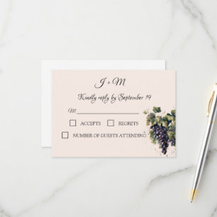 Rustic Vineyard Watercolor Grapes RSVP