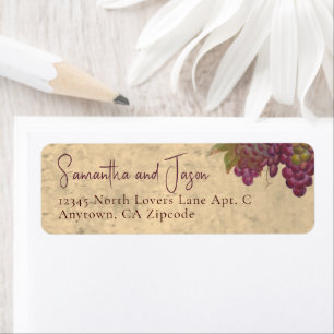 Rustic Vineyard Watercolor Return Address