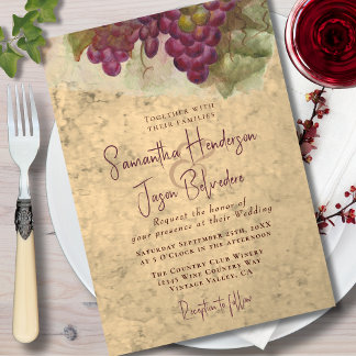 Rustic Vineyard Wine Country Wedding Invitation