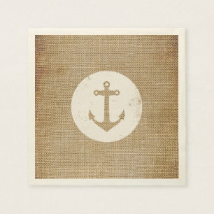 Rustic vintage anchor napkin