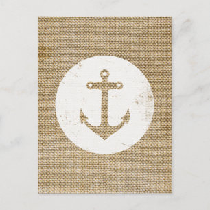 Rustic vintage anchor postcard