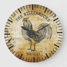 Rustic Vintage Antique Family Name Farm Rooster