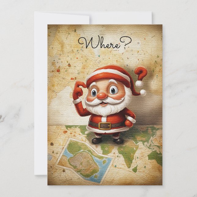 Rustic Vintage Antique Funny Santa Claus Holiday Card (Front)