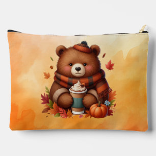 Rustic/vintage autumn bear accessory pouch