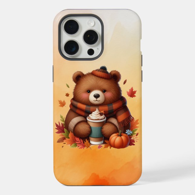 Rustic/vintage autumn bear iPhone case (Back)