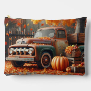 Rustic/vintage autumn farm truck  accessory pouch