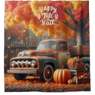 Rustic/vintage autumn farm truck shower curtain