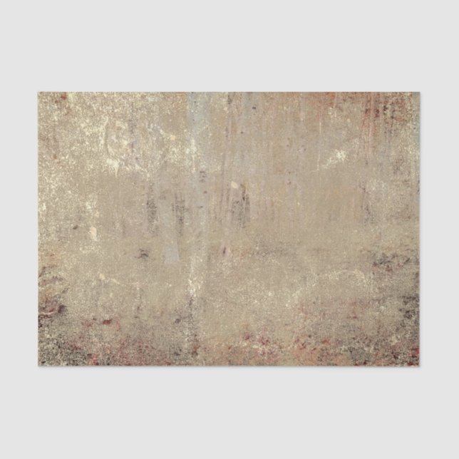 Rustic Vintage Beige Brown Grunge Texture Tissue Paper (Front)
