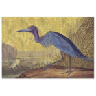 Rustic Vintage Blue Heron Gold Floral Decoupage