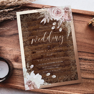 Rustic Vintage Blush Floral Rose Gold Wedding
