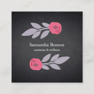 Rustic Vintage Botanical Leaf Branch Square Busine Square Business Card