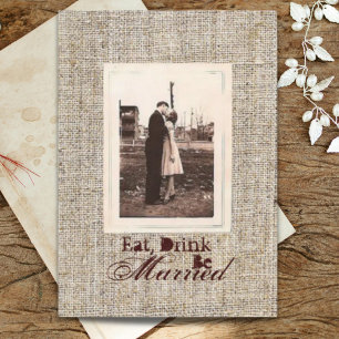 Rustic vintage burlap country Rehearsal dinner Invitation