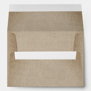 Rustic Vintage Burlap Envelopes Return Address