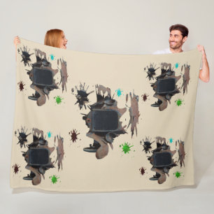 Rustic Vintage Car Grunge Art, Fleece Blanket