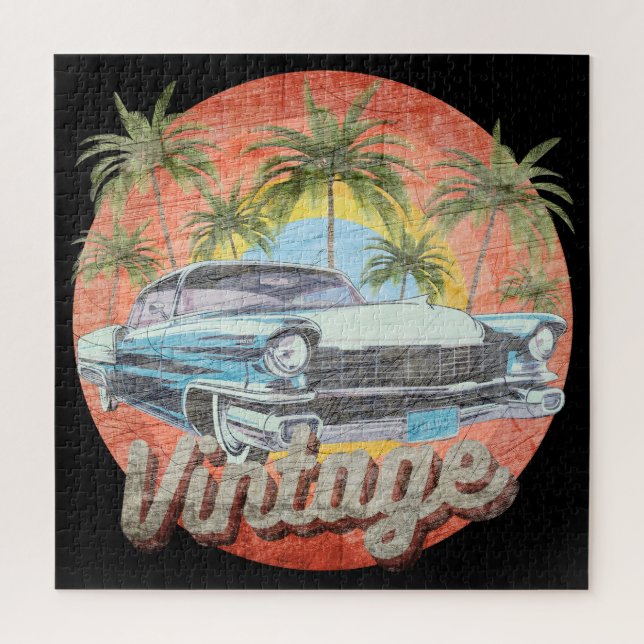 Rustic Vintage Car Summer Vacation Jigsaw Puzzle (Vertical)
