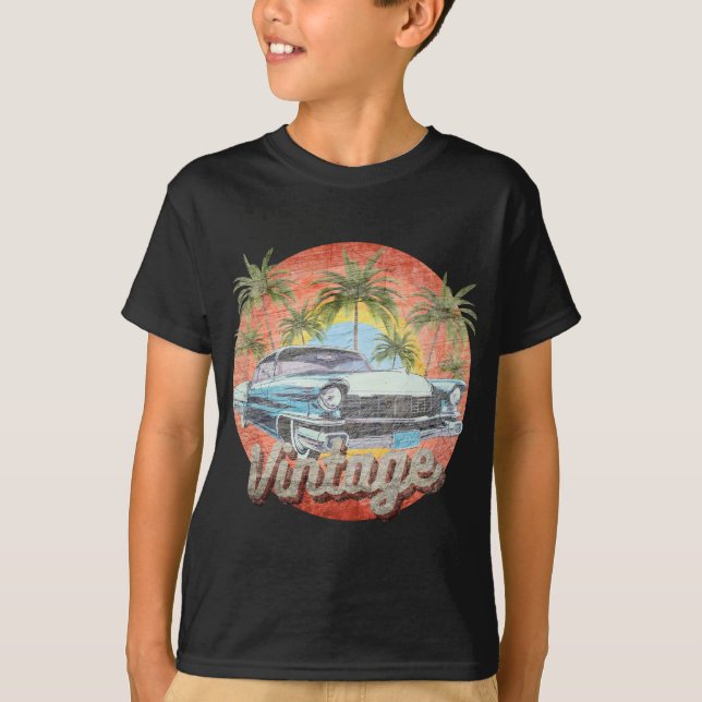 Rustic Vintage Car Summer Vacation T-Shirt (Front)