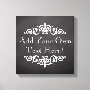 Rustic Vintage Chalkboard Custom Personalised Canvas Print