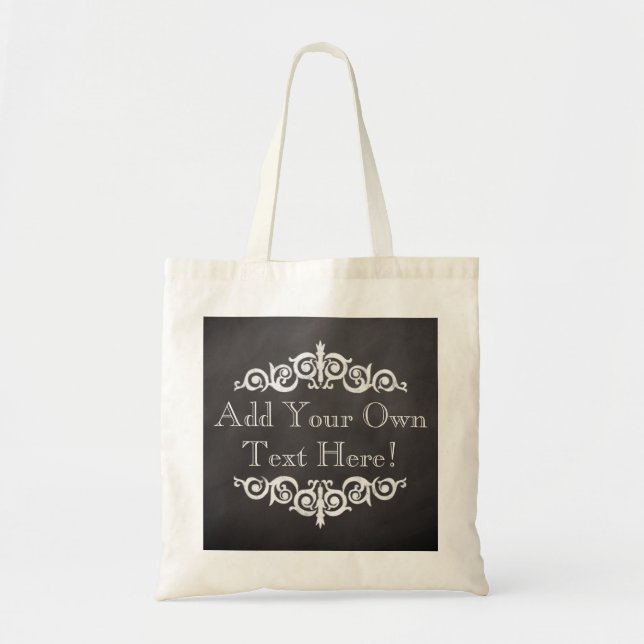 Rustic Vintage Chalkboard Custom Personalised Tote Bag (Front)