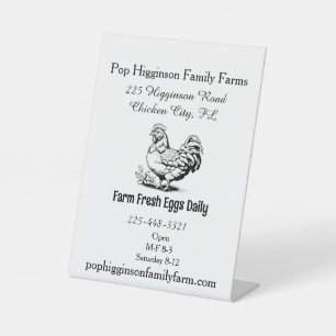 Rustic Vintage Chicken Farm Pedestal Sign