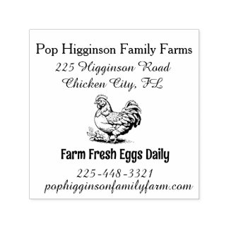 Rustic Vintage Chicken Farm Self-inking Stamp