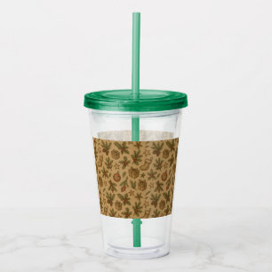 Rustic, vintage Christmas patterned Acrylic Tumbler