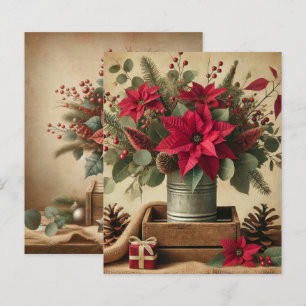 Rustic Vintage Christmas Poinsettia Scrapbook