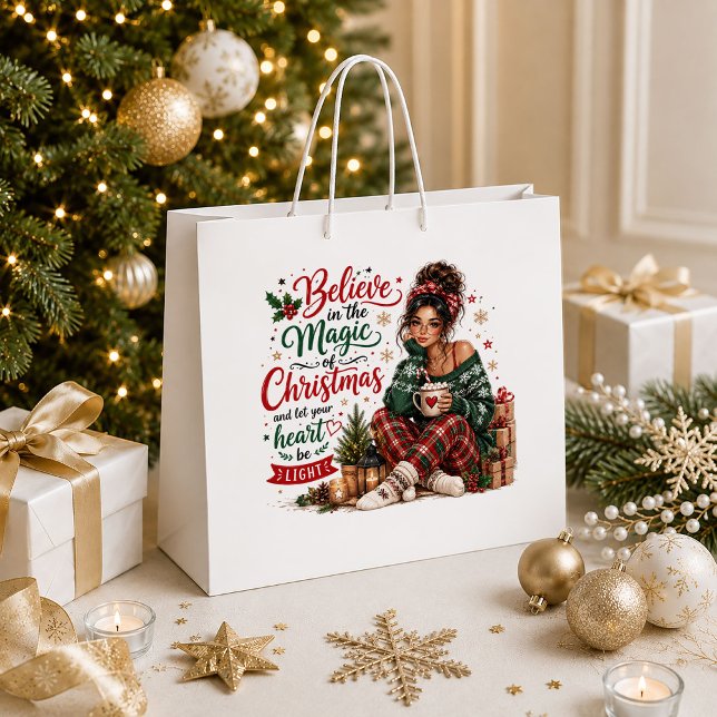 Rustic Vintage Christmas Red Green Gift Bag Design (Rustic Vintage Christmas Red Green Gift Bag Design

)