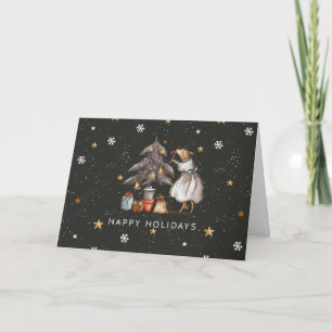 Rustic Vintage Christmas Tree with Gifts Mum Dog Holiday Card