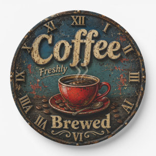 Rustic Vintage Coffee  Paper Plate