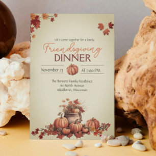 Rustic Vintage Cottagecore Pumpkin Friendsgiving Invitation