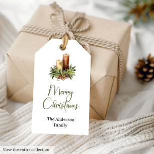 Rustic Vintage Cozy Neutral Beige Minimalist Xmas Gift Tags