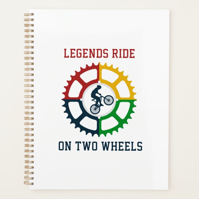 Rustic Vintage Cycling Spiral  Planner (Front)