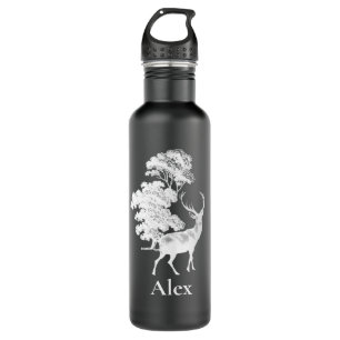 Rustic Vintage Deer in Woods with Name 710 Ml Water Bottle
