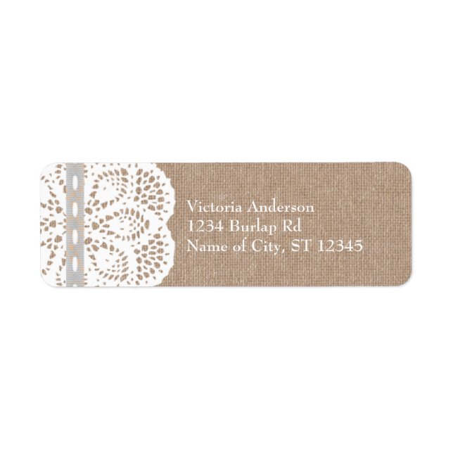 Rustic Vintage Doily Address Label (Front)