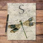 Rustic Vintage Dragonfly Monogram Planner<br><div class="desc">This design features an old style journal page with a beautiful dragonfly. Personalise it with your last name initial. Created by Simply Farmhouse Press.</div>