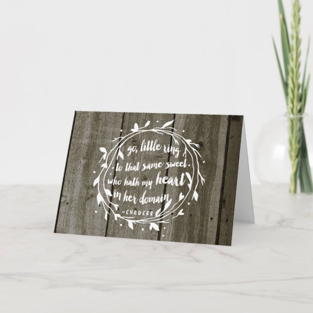 Rustic Vintage Engagement Card (Front)