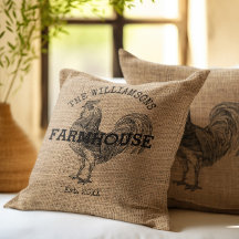 Rustic Vintage Family Name Farmhouse Rooster