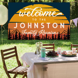 Rustic Vintage Family Reunion Outdoor Camp Welcome Banner