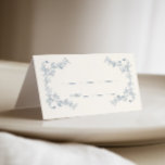 Rustic Vintage Floral Frame Wedding  Place Card<br><div class="desc">Elegant rustic ornamental floral line art wedding place card with a dusty blue coloured vintage botanical frame design.</div>