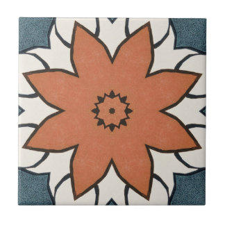 Rustic Vintage Floral Geometric Tile