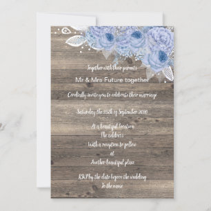 Rustic vintage floral Lilac Bouquet Wedding Invitation