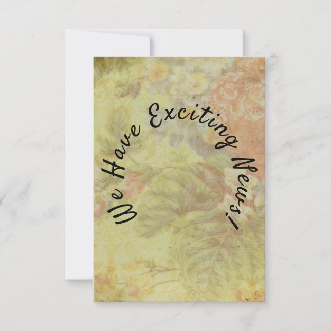 Rustic Vintage Floral Save The Date (Front)