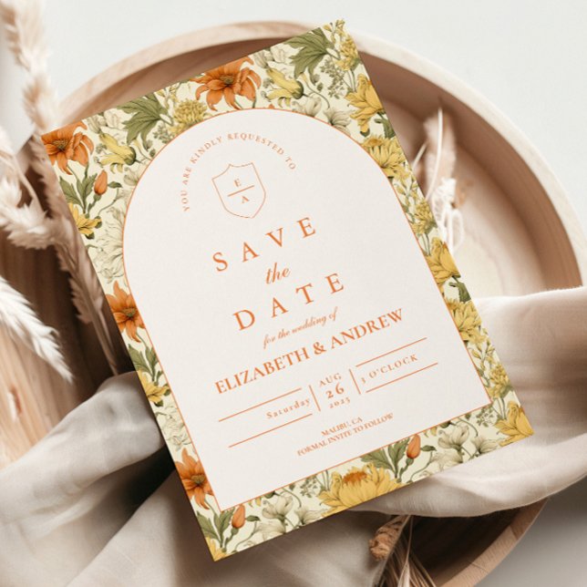 Rustic Vintage Floral Wedding Save The Date (Creator Uploaded)
