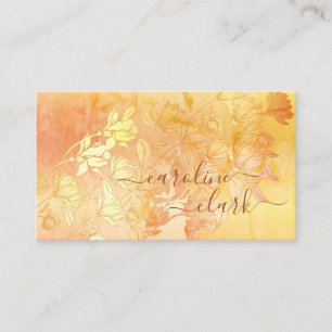 Rustic Vintage Flowers Calligraphy Elegant Floral Business Card