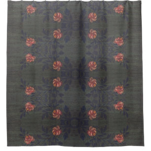 Rustic vintage flowers shower curtain