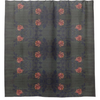 Rustic vintage flowers shower curtain