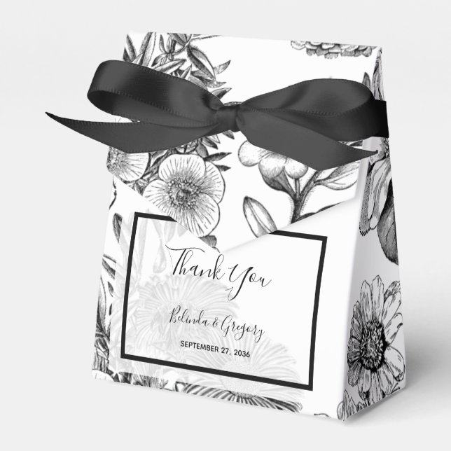 Rustic Vintage Flowers Wedding  Favour Box (Front Side)